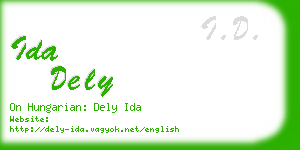 ida dely business card